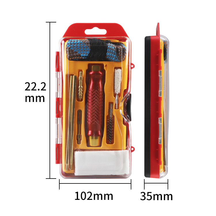 Kit Pembersih Pistol Kaliber .357 dengan Kotak Aluminium